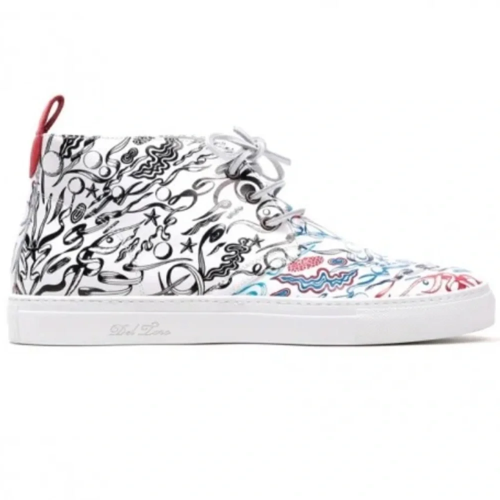 RARE Del Toro x Pepsi Live For Now Blue & Red Printed Leather Chukkas Size 11